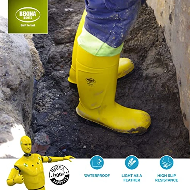 Bekina Steplite EasyGrip Stiefel S5, Sicherheitsschuh nach EN ISO 20345:2011, gelb/schwarz, Größe 47 – Bild 3