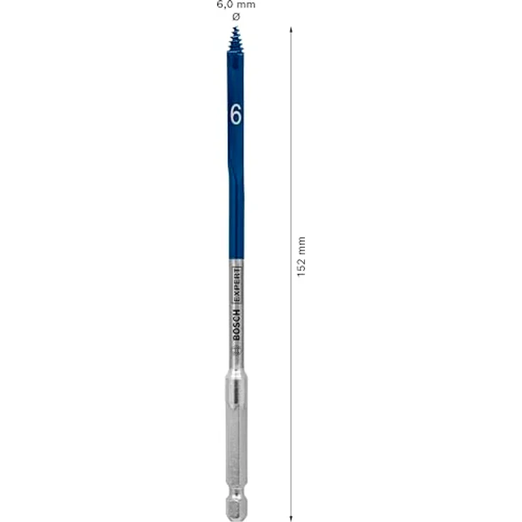 Bosch Expert Self Cut Speed Spade Bit, 6mm x 152mm, HEX Shank, schnelles Bohren für Weichholz – Bild 3