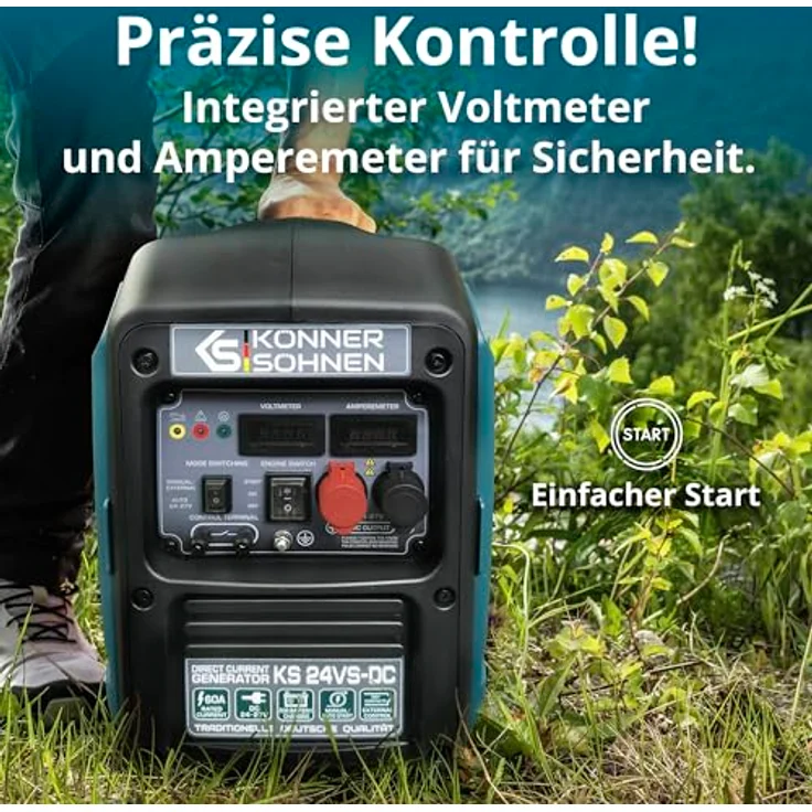 Könner & Söhnen KS 24VS-DC, Gleichstromgenerator 24V 60A DC mit schallgedämpftem Gehäuse, AUTO & MANUELL – Bild 6
