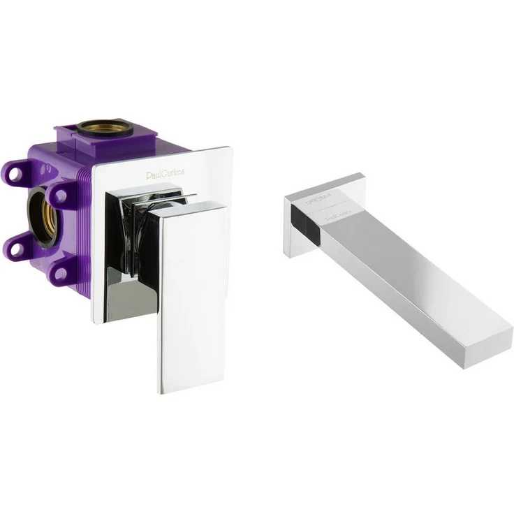 PaulGurkes Unterputzarmatur PGSETHPUM18W1, eckiges Design, massive Messingguss-Konstruktion, hochwertige Verchromung, langlebige Keramikkartusche
