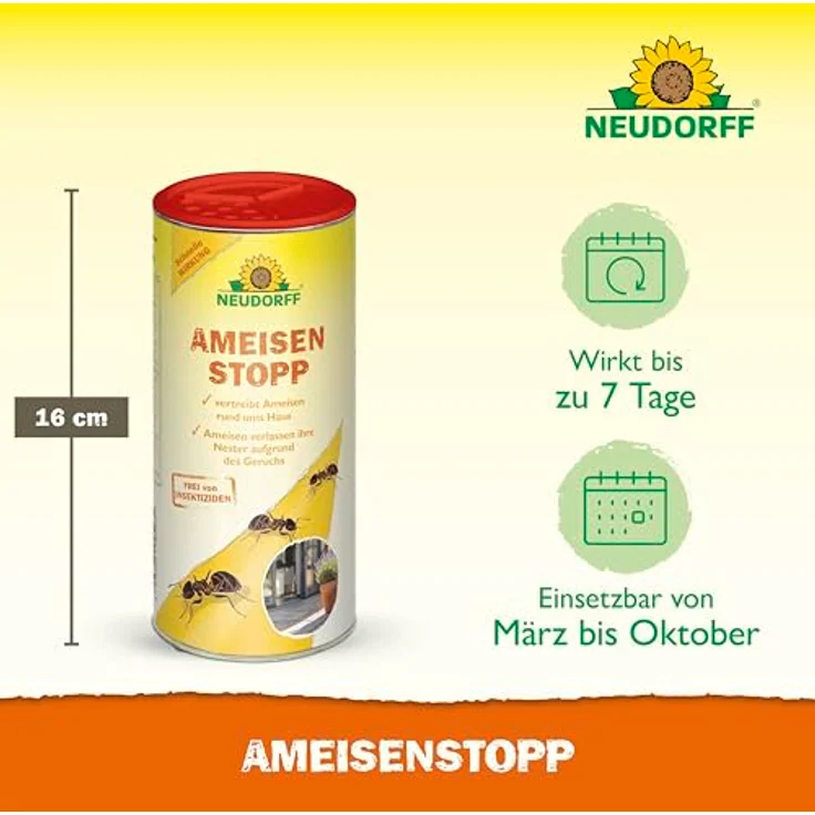 Neudorff AmeisenStopp – Effektives Ameisenstreumittel, insektizidfrei, 200 g, Weiß – Bild 3