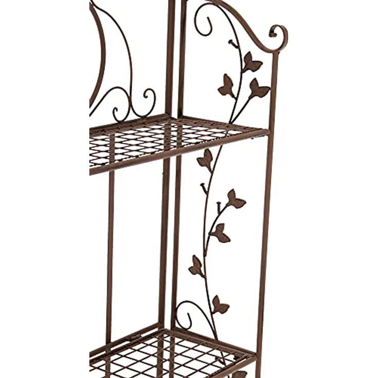 CLP Standregal Arona, Rankhilfe im Landhausstil, pulverbeschichtetes Eisen, antiker Charakter – 158 x 60 x 33 cm (H x B x T), weiß – Bild 4