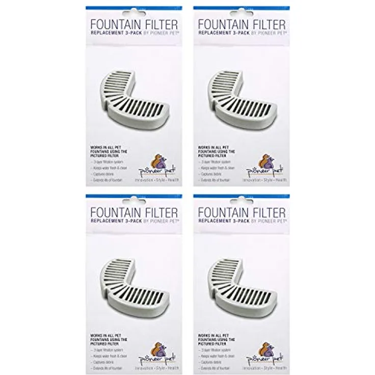 Pioneer Pet Ersatzfilter für Keramik- und Edelstahlbrunnen, Regentropfenfilter (12 Filter)