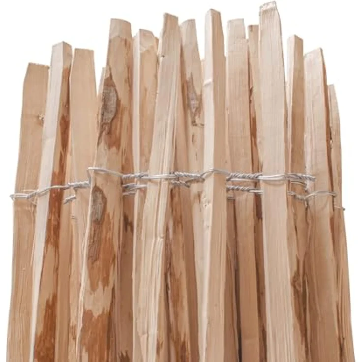 STILTREU Staketenzaun Haselnuss, 100 cm hoch, 5 Meter lang, Lattenabstand 3-5 cm, witterungsbeständig, handgefertigt – Bild 2