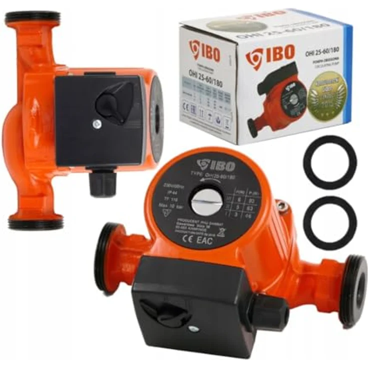 IBO Circulation Pump OHI 25-60/130, Durchlaufpumpe mit 3300 l/h Fördermenge, 6 m Förderhöhe, 93 Watt Leistung, kompakt – Bild 2