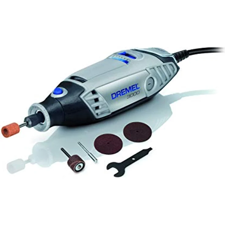 Dremel 3000 Multifunktionswerkzeug 130W, Set mit 5 Zubehörteilen, Drehzal 10.000-33.000 U/min zum Schneiden, Schleifen, Gravieren, Polieren, Schärfen, Schnitzen – Bild 2