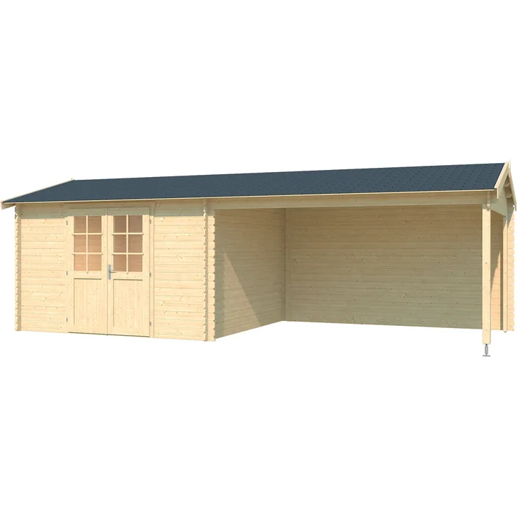 LASITA MAJA Gartenhaus Amarillo, Naturbelassen, BxT: 730x389 cm, (Set), mit Anbau