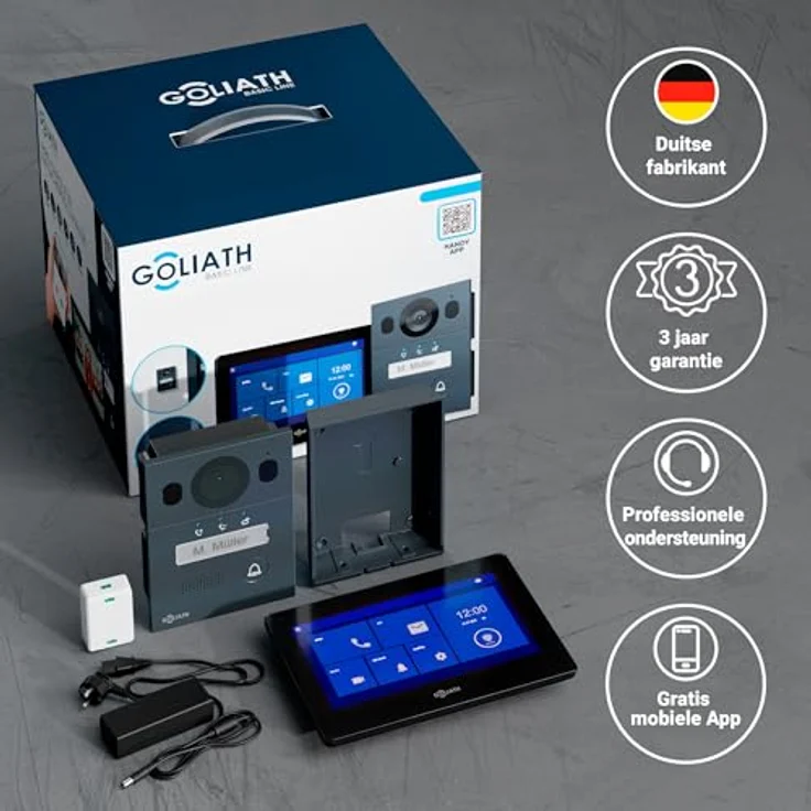 Goliath Intercom Video-Türsprechanlage Basic Line 2-Draht BUS System, Full HD, 7 Zoll Touchscreen, Schwarz/Anthrazit – Bild 5
