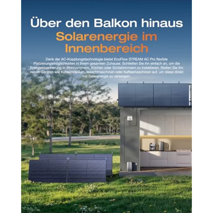 EcoFlow STREAM AC Pro, 1,92 kWh Balkonkraftwerk mit 800 W Mikro-Wechselrichter und 2 × 400 W PV Solarpanels – Bild 3