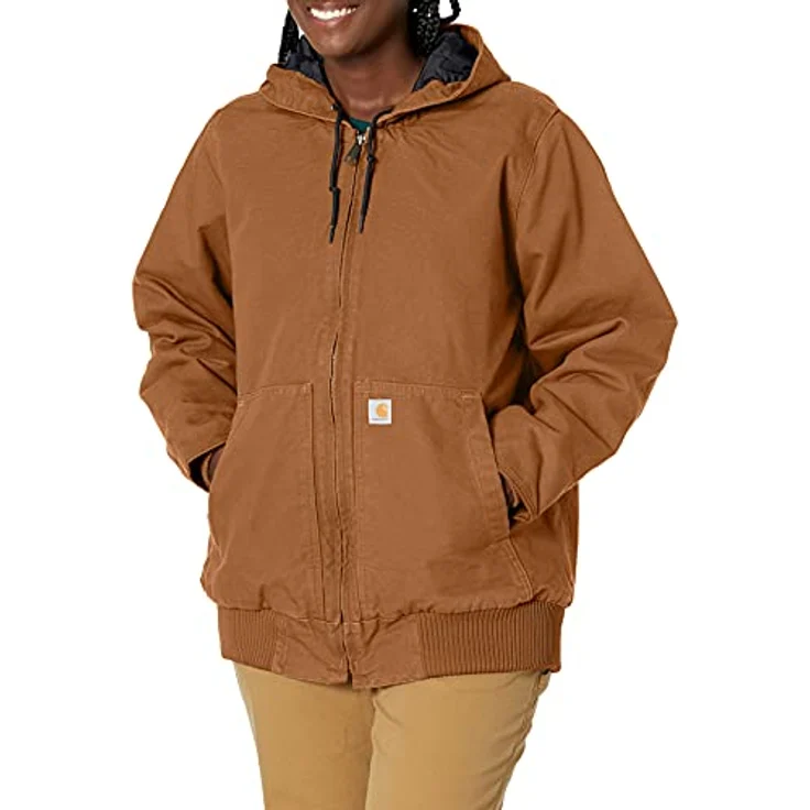 Carhartt WASHED DUCK ACTIVE JACKET, Arbeitsjacke aus 100% Baumwolle mit Isolierung, Loose Fit, schwarz – Bild 2