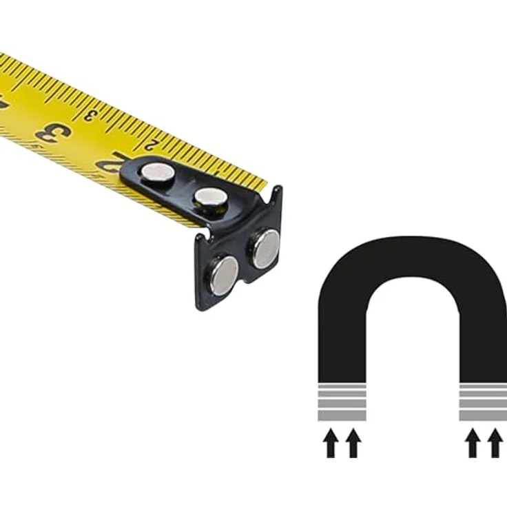 BGS 74350 | Rollbandmaß | 16 mm x 3 m | gelbes Kunststoffgehäuse, metrische Skala, magnetischer Anschlag – Bild 5