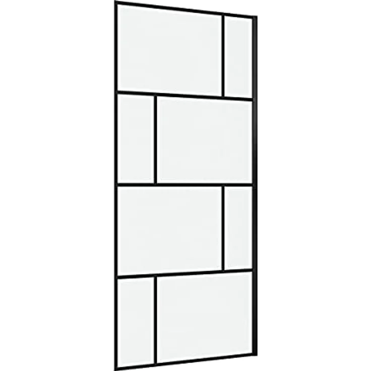 MARWELL Duschwand in modernem Design 90 x 195 cm - Glasdusche mit matt schwarzen Wandprofil - Einscheibensicherheitsglas für höchste Sicherheit - Montage auf Duschwanne oder Fliese – Bild 3
