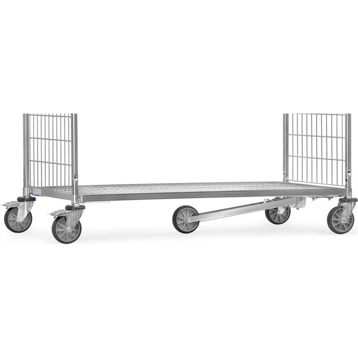 FETRA Transportwagen Spurrolle, 1250 x 610 mm, mit 125 mm Ø TPE-Rad für guten Geradeauslauf und drehbare Führung