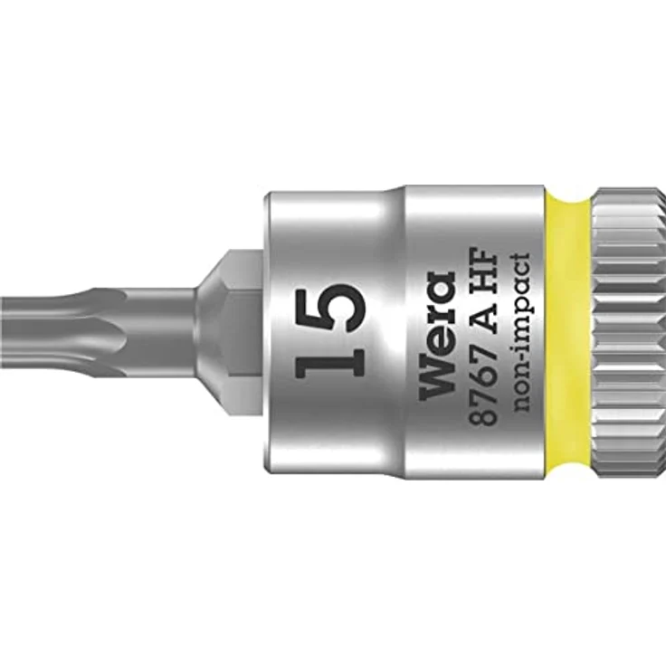 Wera 05003363001 8767 A HF Torx Bitnuss mit 1/4“-Antrieb, TX 15 x 28 mm, Haltefunktion, Leuchtgelb – Bild 1