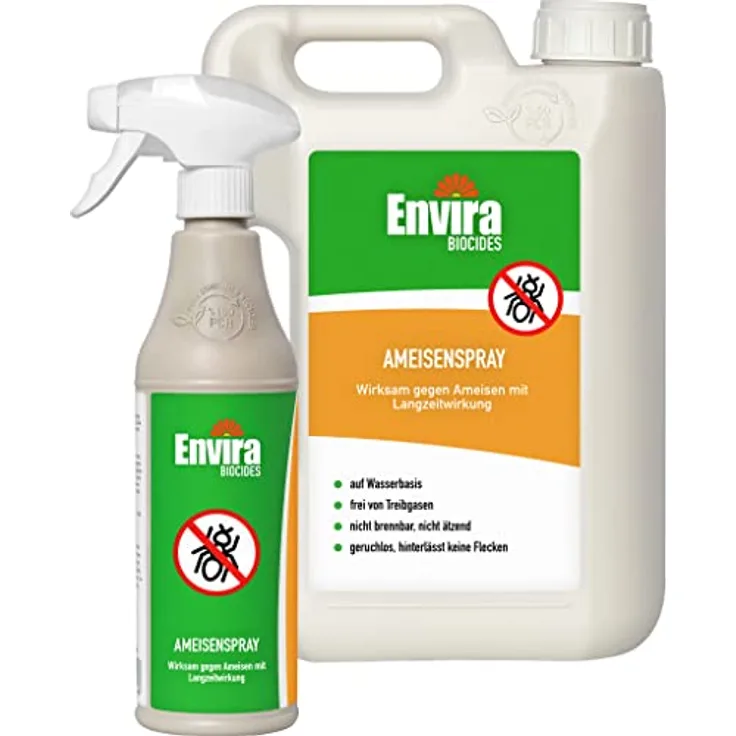 Envira Ameisen-Spray 500 ml + 2 Liter - Ameisen bekämpfen im Haus & im Garten - Anti-Ameisen-Mittel innen - mit Langzeitwirkung & geruchsneutral