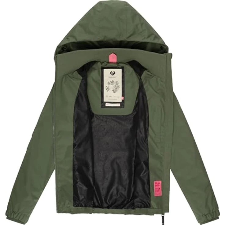 Ragwear Dizzie, Damen Arbeitsjacke, wasserdicht und winddicht mit Kapuze, grün, Größe S – Bild 5