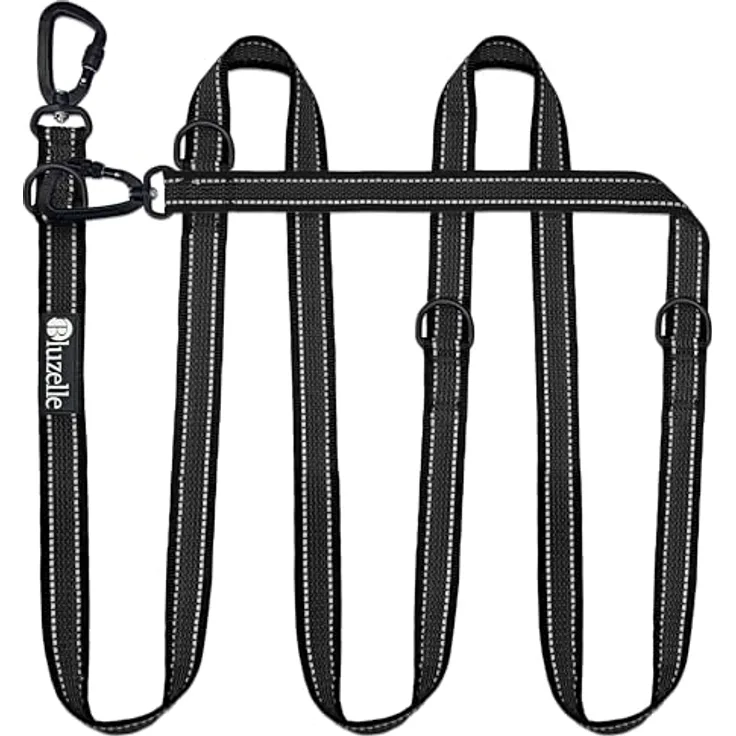 Bluzelle Hundeleine (XL, Hund, Spazieren), Halsband + Leine, reflektierende Nähte, rutschfester Griff