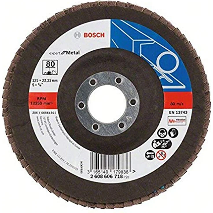 Bosch DIY Fächerschleifscheibe (für Winkelschleifer verschiedene Materialien, bombierte Ausführung, Ø 125 mm, Körnung 80) – Bild 2