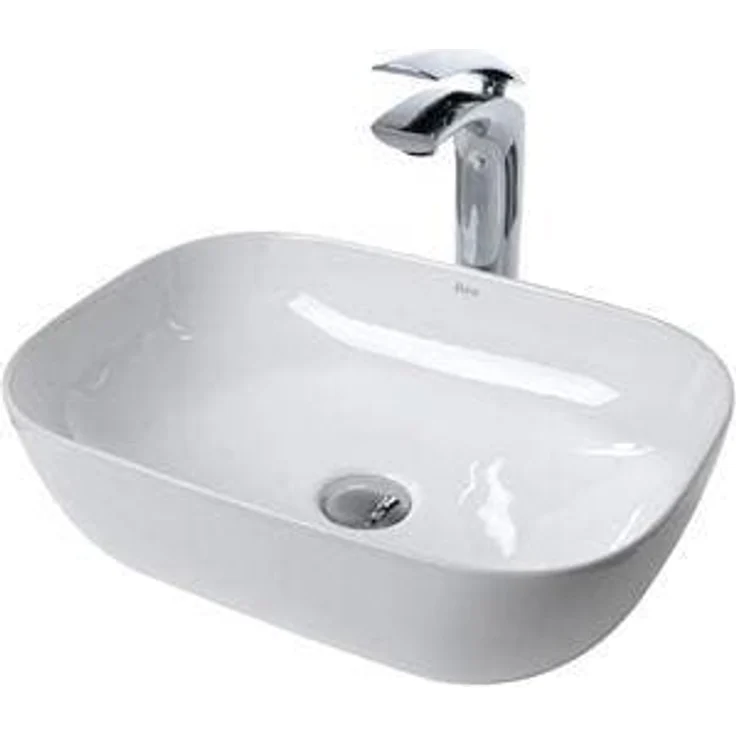 Rea Belinda Washbasin 45.5 cm, elegantes Waschbecken aus hochwertiger Keramik, weiß – Bild 1