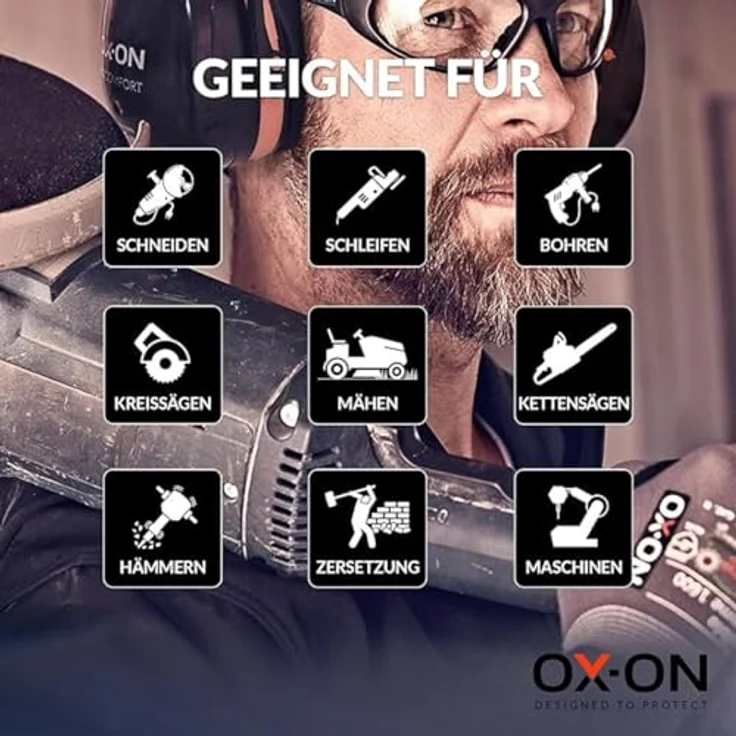 Ox-On Gehörschützer D1 Comfort, effektiver Gehörschutz in schwarz – Bild 3