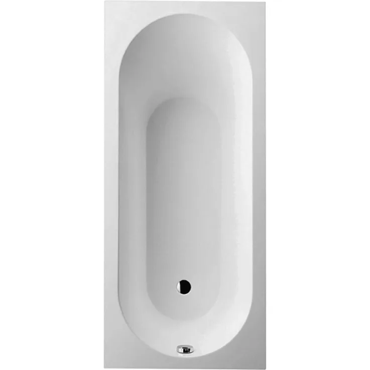 Villeroy & Boch OBERON R-eck Badewanne 1600x750 mm, Einbauwanne aus Quaryl, stone white, verstellbare Wannenfüße