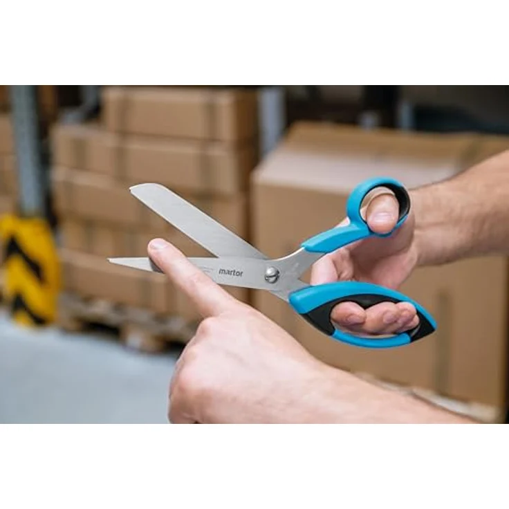 MARTOR SECUPLUS 568, Sicherheitsschere aus rostfreiem Edelstahl mit 115 mm Schneidenlänge, ergonomischem Griff, für Rechts- und Linkshänder – Bild 13