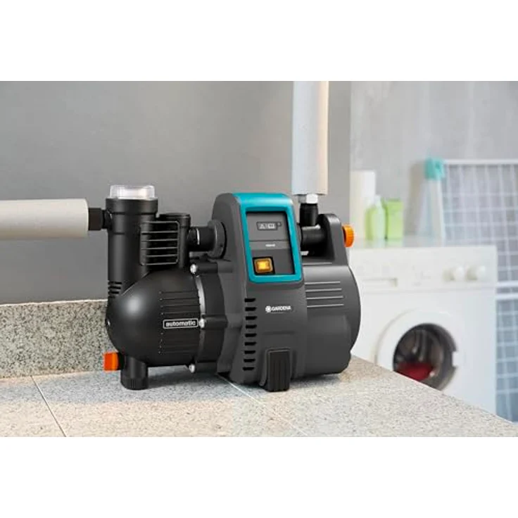 GARDENA Hauswasserautomat 4000-5E: EnergiEsparende Hauswasser- und Bewässerungspumpe mit innovativer Technik, einfache Bedienung, Fördermenge 4000 l/h, geräuscharmer Betrieb (1758-20) Hauswasserwerk 45 / 4,5 m 4,5 bar Ansaughöhe 8 m – Bild 5