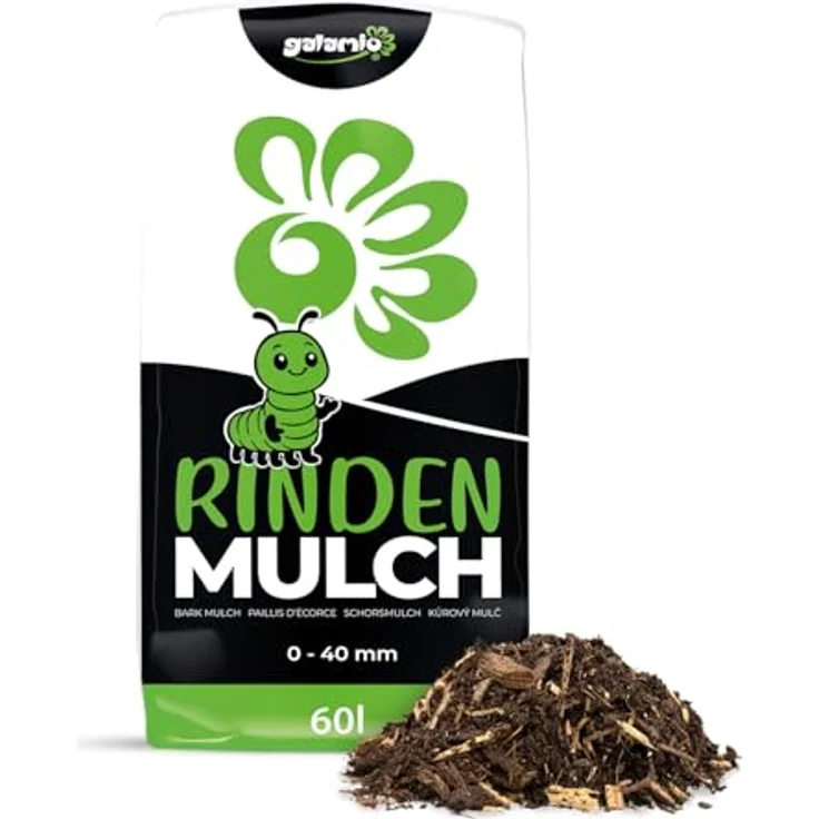 GALAMIO Rindenmulch 0-40 mm, 60 L, 100% reine Baumrinde für natürliche Nährstoffversorgung und Feuchtigkeitsspeicherung – Bild 1