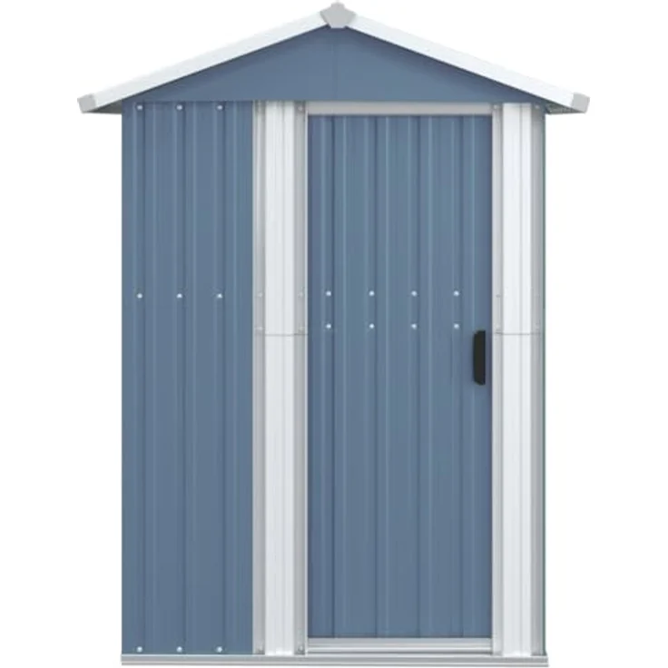 vidaXL Geräteschuppen Grau 126x97,5x177 cm Verzinkter Stahl – Bild 4