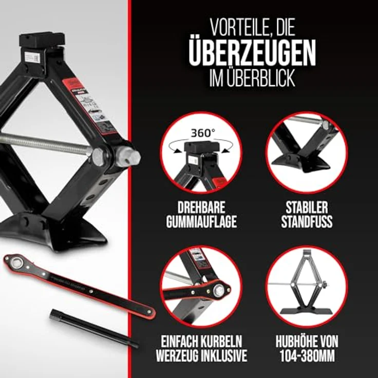 HEYNER UltraLift M PRO Wagenheber + Ratsche Verlängerung Gummiauflage 1,5t inkl. Tasche – Bild 2