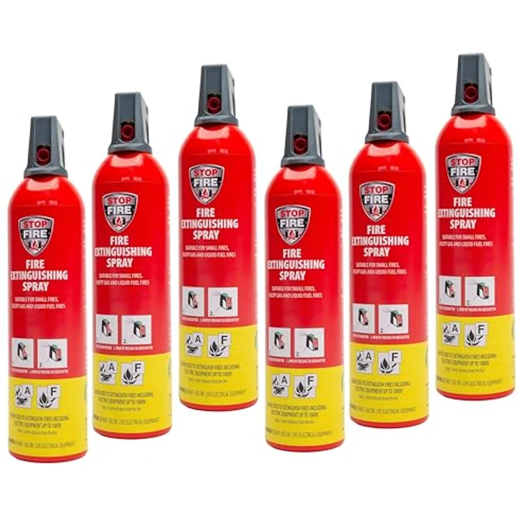IWH STOPFIRE Feuerlöschspray, 750ml, wiederverwendbar, für Brandklasse 5A/5F, Fluorine/PFAS frei, ideal für Haus und Auto, 6x750ml Set – Bild 1