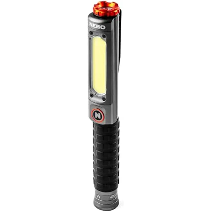 NEBO Big Larry 3, 600 Lumen LED-Taschenlampe mit COB-Arbeitslicht, dimmbar, batteriebetrieben, Magnetfuß, wasserdicht und stoßfest