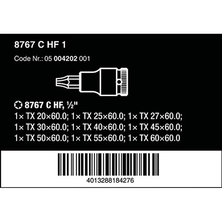 Wera 05004202001 8767 C HF Bit-Sortiment, TORX Bitnüsse mit Haltefunktion, 60 mm, 9 Stück in robuster, kompakter Box – Bild 2