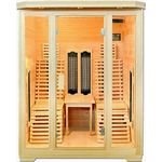 DEKO VERTRIEB BAYERN Infrarotkabine XXL Luxus LED Infrarotsauna 150x150x190 Hemlock-Tanne Wärmekabine Sau