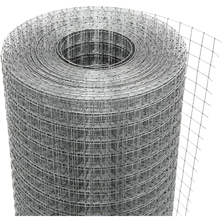 ECD Germany Volierendraht 25x25mm Masche, 1m x 25m, 1,05mm dick, silbern verzinkter Stahl, wetterfest, punktgeschweißt, für Kleintierkäfige und Hochbeete – Bild 3