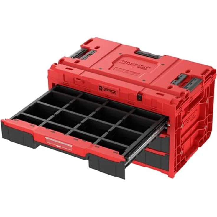 QBRICK System ONE Drawer 3 Toolbox 2.0, Modulare Werkzeugbox in Red Ultra HD mit 3 Schubladen und 27 l Kapazität, 587 x 380 x 340 mm – Bild 2