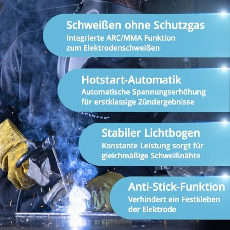 STAHLWERK AC/DC WIG 200 Puls Pro Touch, Schutzgas Schweißgerät mit 5-200 A und 3m Profi WIG-Schweissbrenner – Bild 4