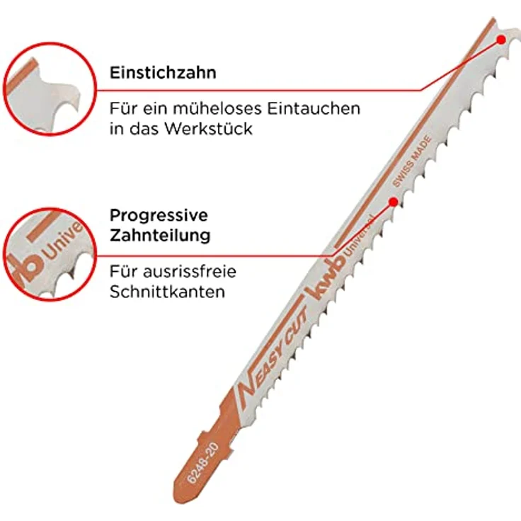 KWB 6248-20 Easy Cut Stichsägeblätter Universal, Einnockenschaft – Bild 3