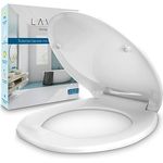 Lavur WC Sitz Duroplast mit Absenkautomatik, bis 250 kg, universal und hygienisch, inklusive Edelstahlbefestigung