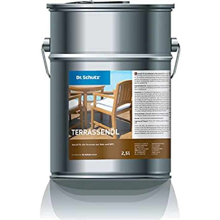 Dr. Schutz Terrassenöl 2,5 L | Holzöl aussen für alle Hölzer und WPC im Außenbereich | naturölbasierte Holz Imprägnierung | Schutz vor Feuchtigkeit | Holzöl farblos für Terrassendielen | Holzschutz – Bild 1