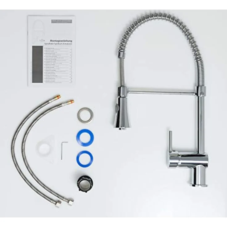 Schütte Spültischarmatur CORNWALL, energiesparende Cold-Start-Funktion, 360° schwenkbar, 2-fach verstellbare Geschirrbrause – Bild 5