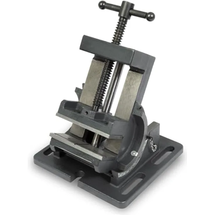 EBERTH Maschinenschraubstock 90° kippbar aus Stahlguss, Maximale Spannbreite 105 mm, Backenbreite 100 mm, Schraubstock für Bohrmaschine, Fräsmaschine (schwarz)