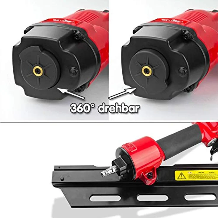 dema Druckluft Nagler Druckluftnagler 50-90 mm 34 Grad mit Koffer – Bild 5