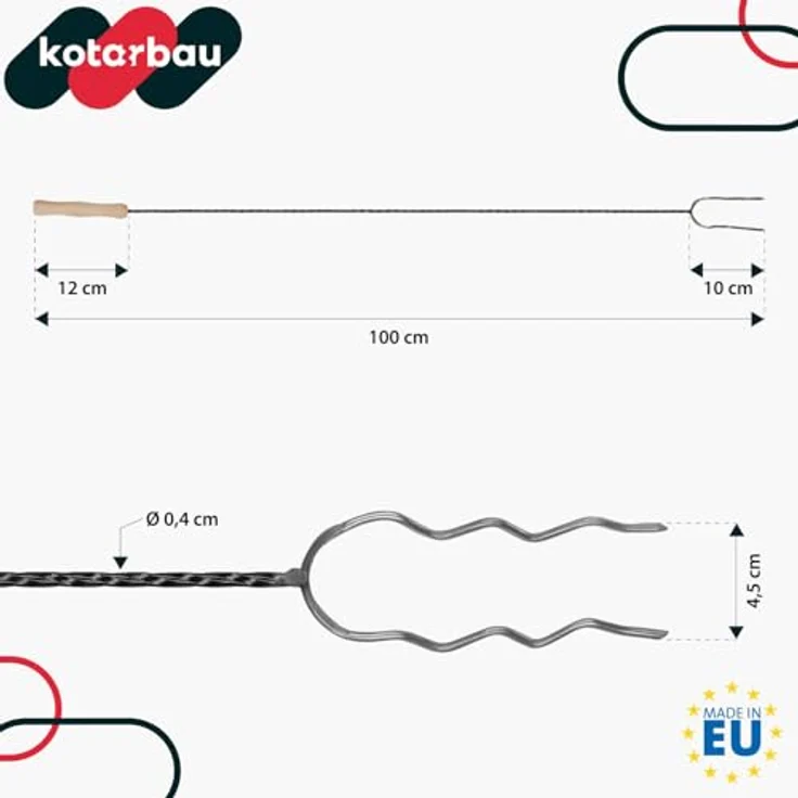 KOTARBAU® 5er Set Grillspieße, 100 cm Lagerfeuer Spieße mit ergonomischem Holzgriff, zweizinkige Konstruktion und korrosionsbeständigem Stahl – Bild 3