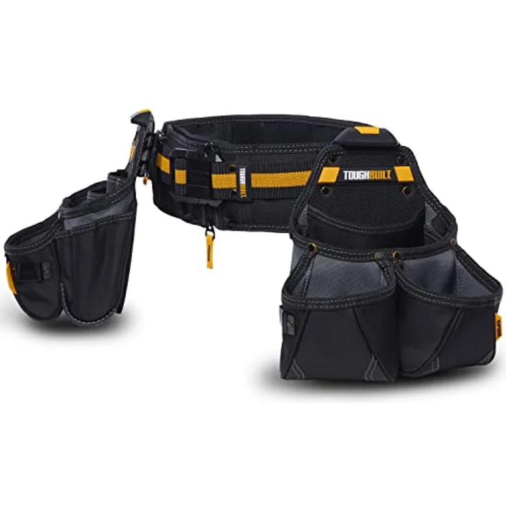 ToughBuilt TB-CT-111-3P ClipTech 3-teiliges Tradesman Werkzeuggürtel-Set, gepolsterter Gürtel, integrierte Ständer, Schwarz – Bild 1