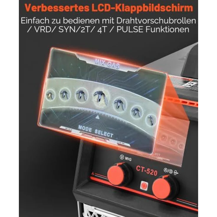 VEVOR 5-in-1 Schweißgerät, Plasmaschneider und Synergic Schweißgerät mit 50 A Plasma- und 200 A Schweißleistung, multikompatibel, 220 V, LCD-Display, unterstützt Spool Gun – Bild 5
