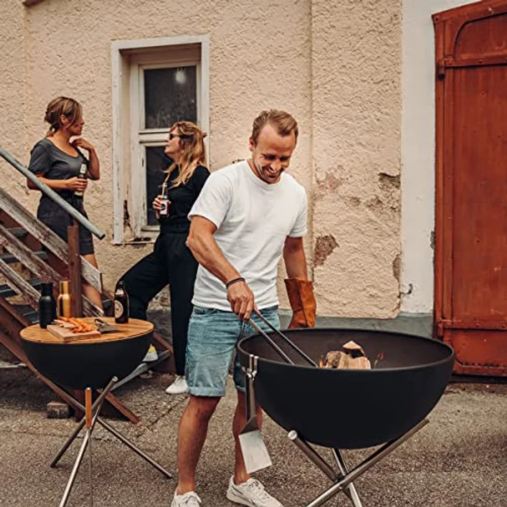 höfats - Feuerzange - Kaminbesteck zur sicheren Handhabung von Brennholz - auch als Grillzange verwendbar - Zubehör für Feuerschalen, Kamin, Grill oder Holzofen - Edelstahl, spülmaschinenfest – Bild 5