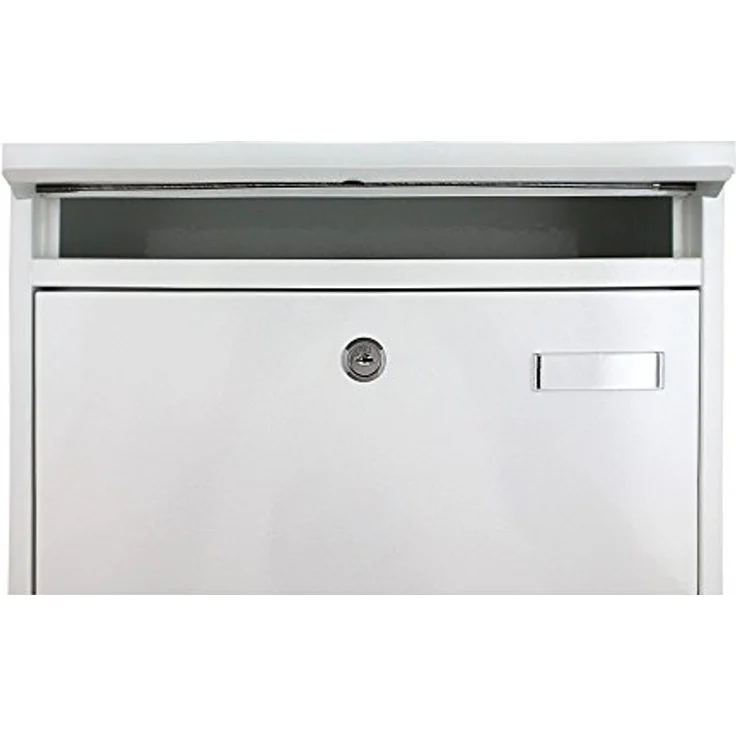 MS-Point Briefkasten Postkasten Mailbox Letterbox Wandbriefkasten, modernes Design, Farbe Weiß, inklusive Befestigungsmaterial – Bild 4