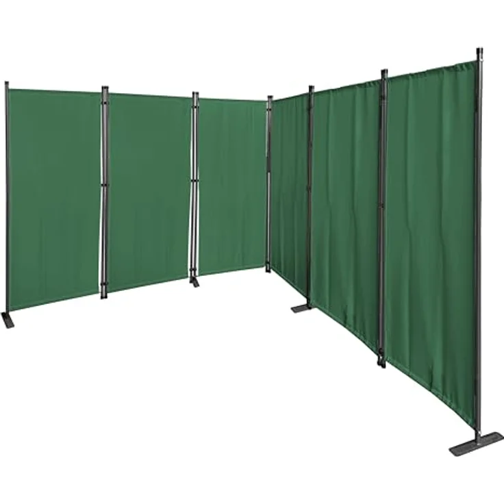 QUICK STAR Paravent 6-teilig, 340x165cm, grüner Sichtschutz für Garten & Balkon, wetterfest und faltbar, Blickdicht – Bild 1