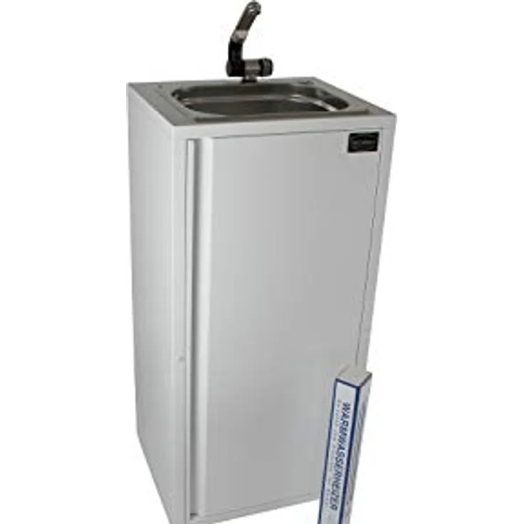 ad-ideen Mobiles Handwaschbecken Verkaufsstand mit Heizstab, Warmwasser bis ca. 36°C, weiß